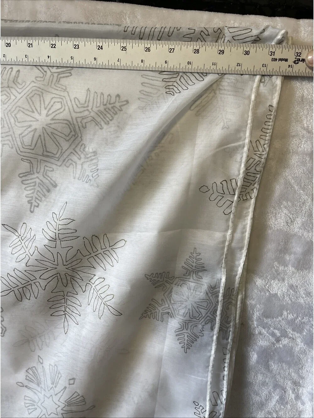White Gold  Silver Sheer Snowflake Tablecloth 60 X 90